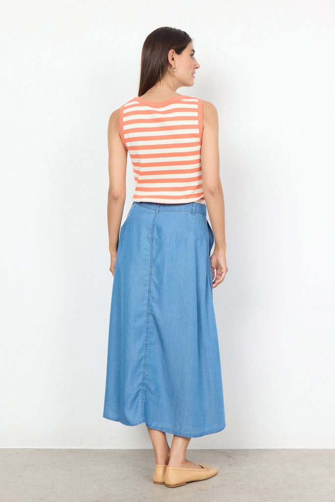 Soya Concept Liv Chambray Skirt - Medium Blue