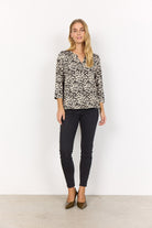 Soya Concept Marica Printed Top - Black Combi