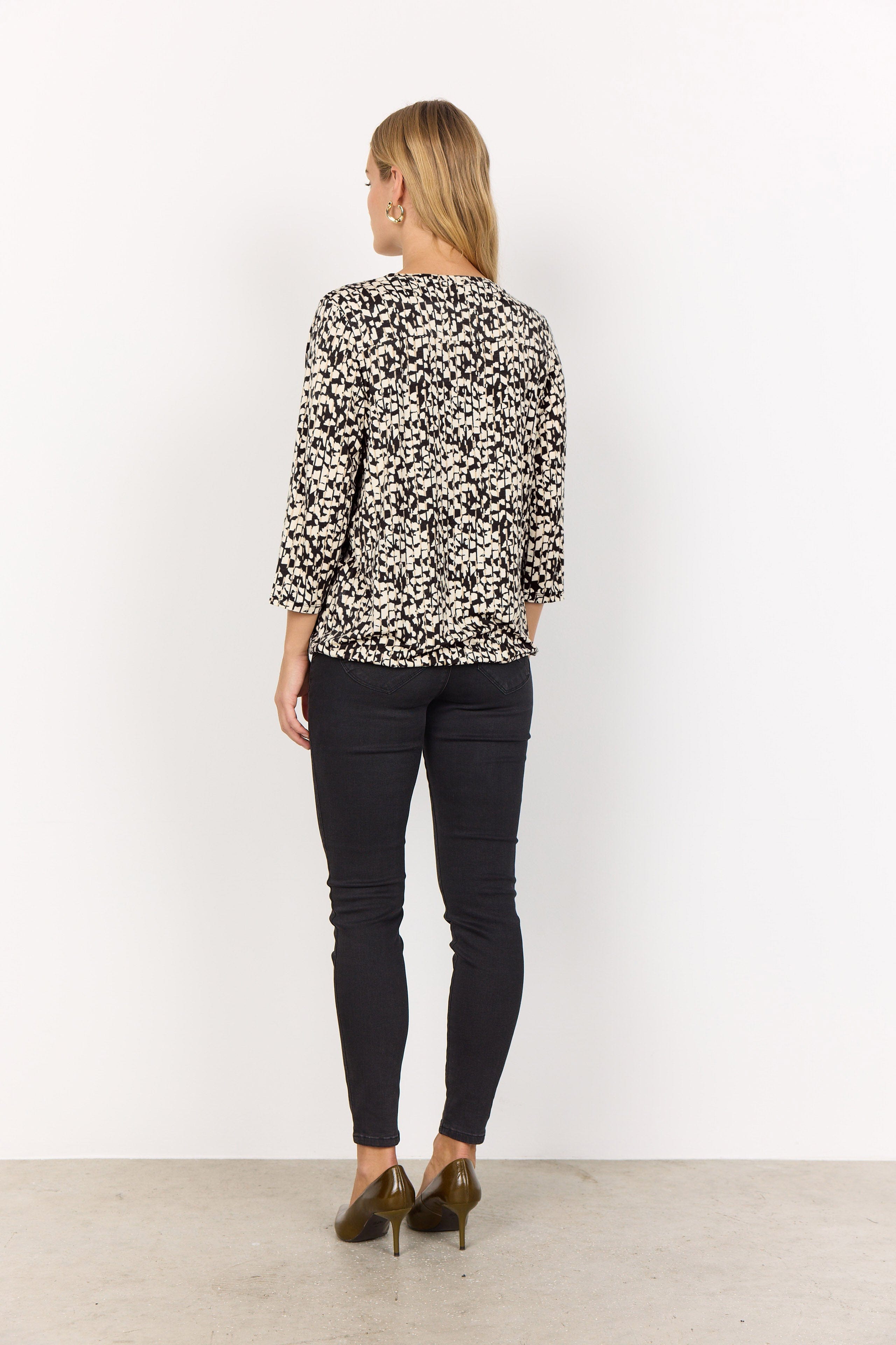 Soya Concept Marica Printed Top - Black Combi