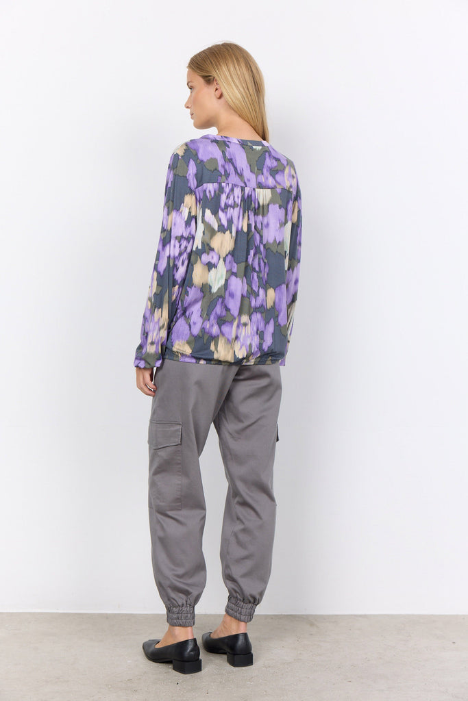 Soya Concept Marica Printed Top - Lilac Breeze Combi