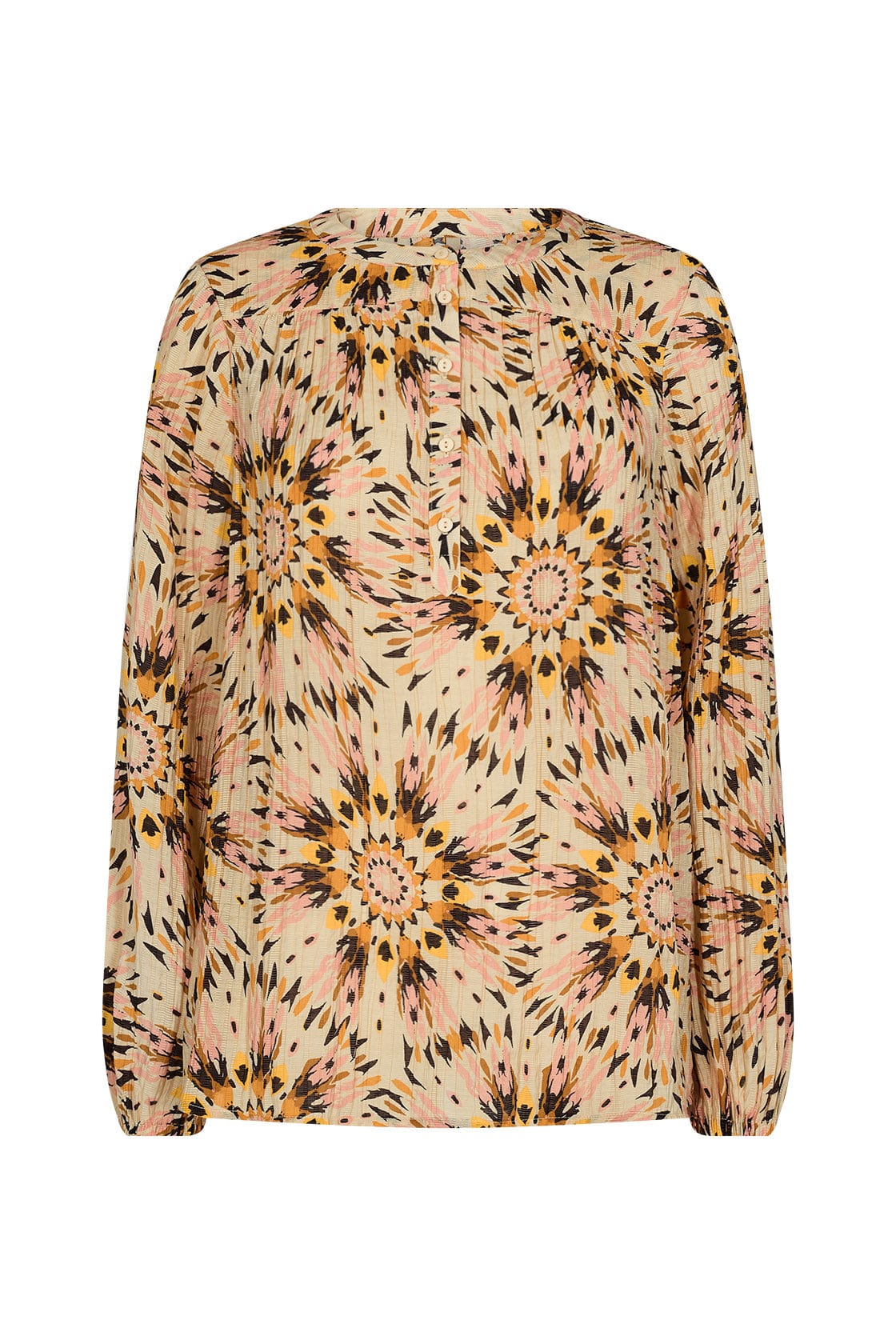 Soya Concept Mirra Printed Blouse - Golden Yellow Combi