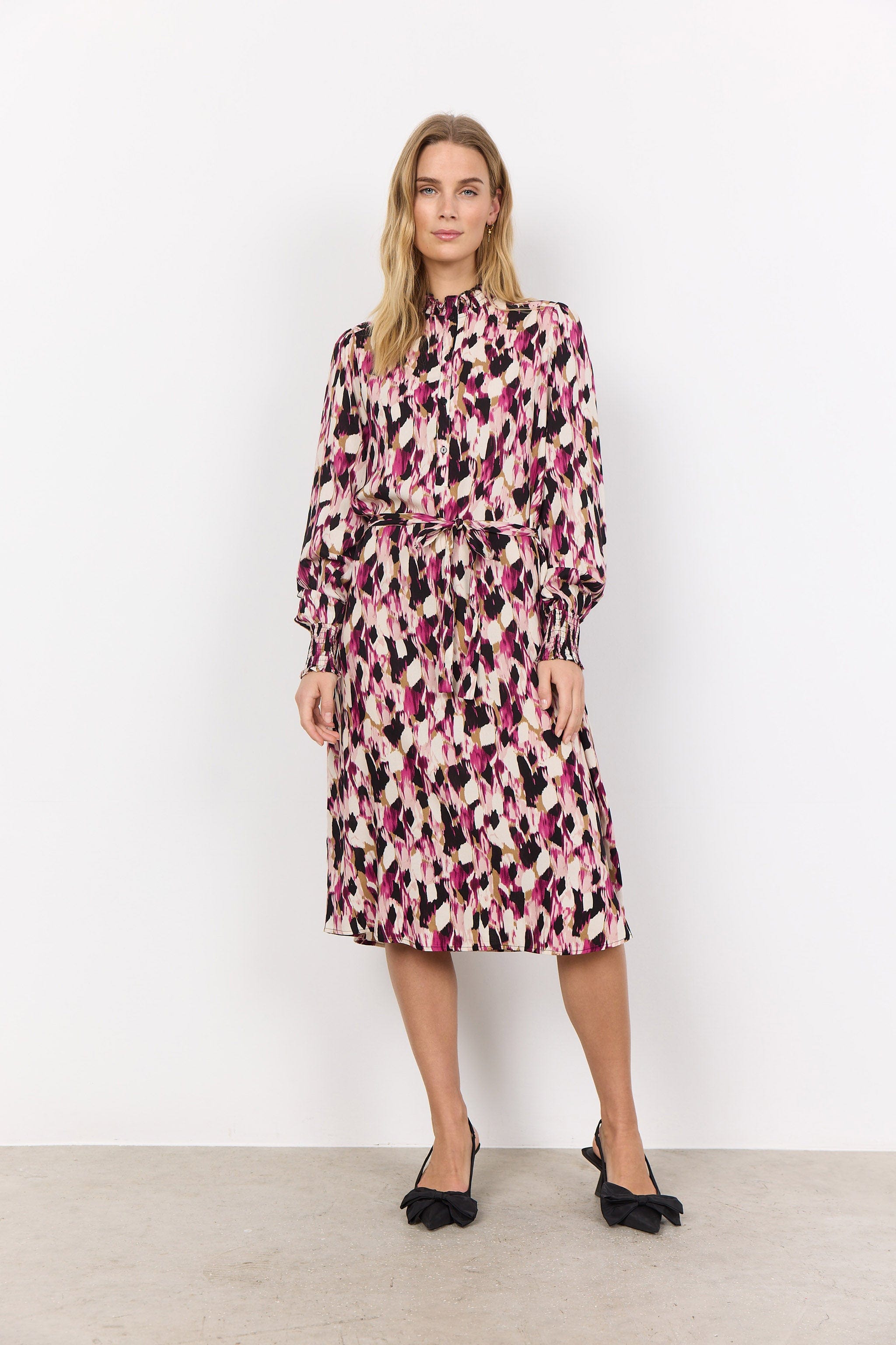 Soya Concept Nanna Printed Dress - Fuchsia Combi