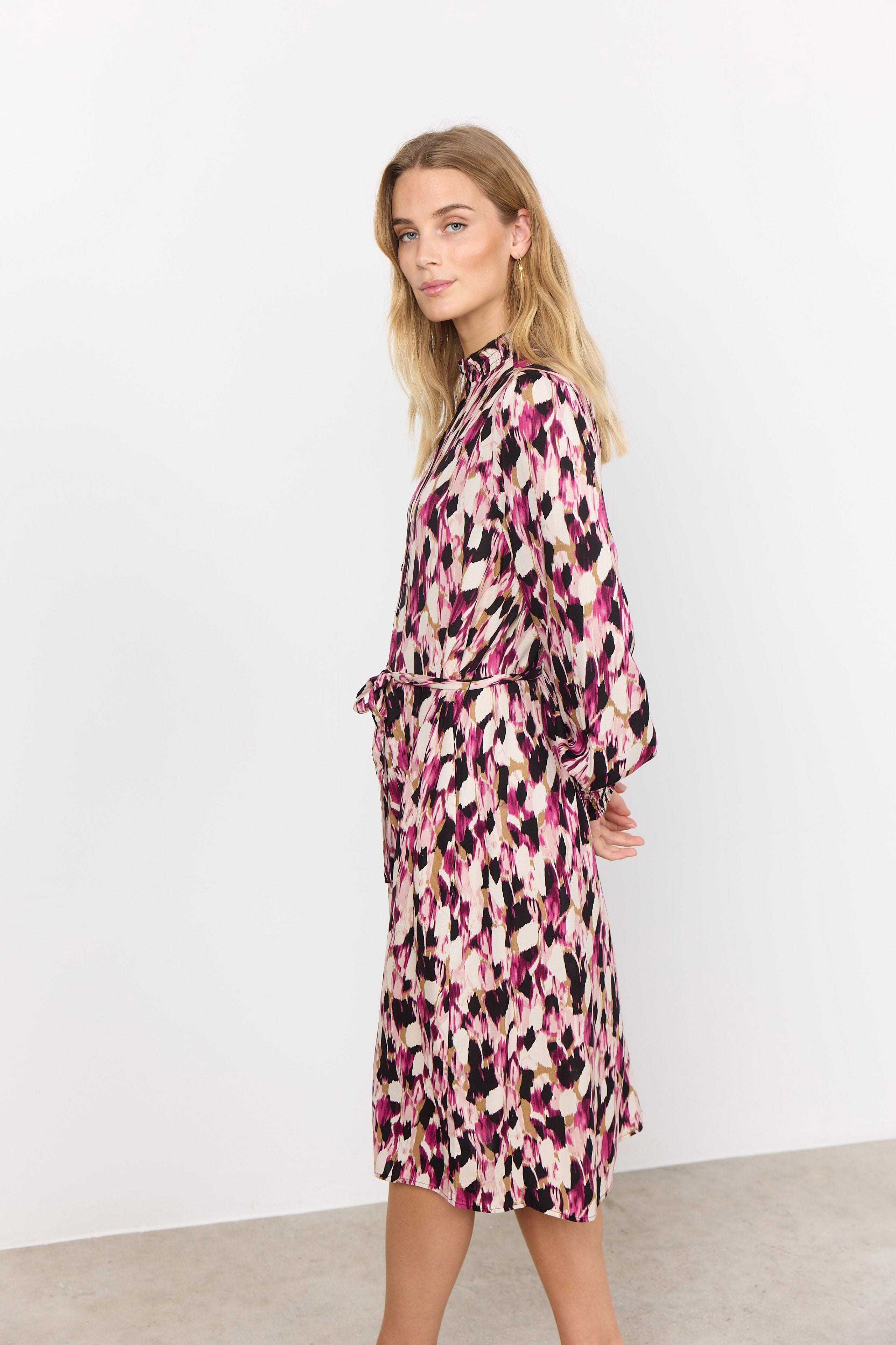 Soya Concept Nanna Printed Dress - Fuchsia Combi
