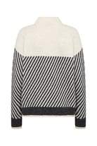 Soya Concept Nessie Stripe Wool Blend Jumper - Cream Melange Combi