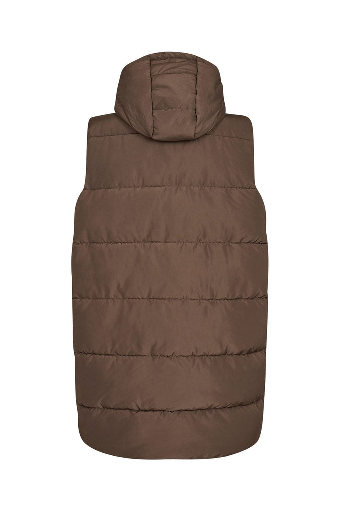 Soya Concept Nina Longline Quilted Gilet - Dark Army