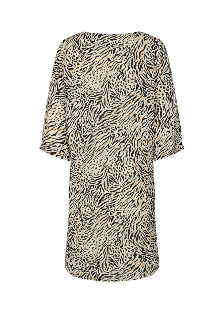 Soya Concept Onassis Animal Print Dress - Biscuit