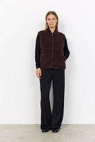Soya Concept Onyx Fleece Gilet - Chocolate Plum