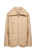 Soya Concept Onyx Wide Collar Fleece Jacket - Sand