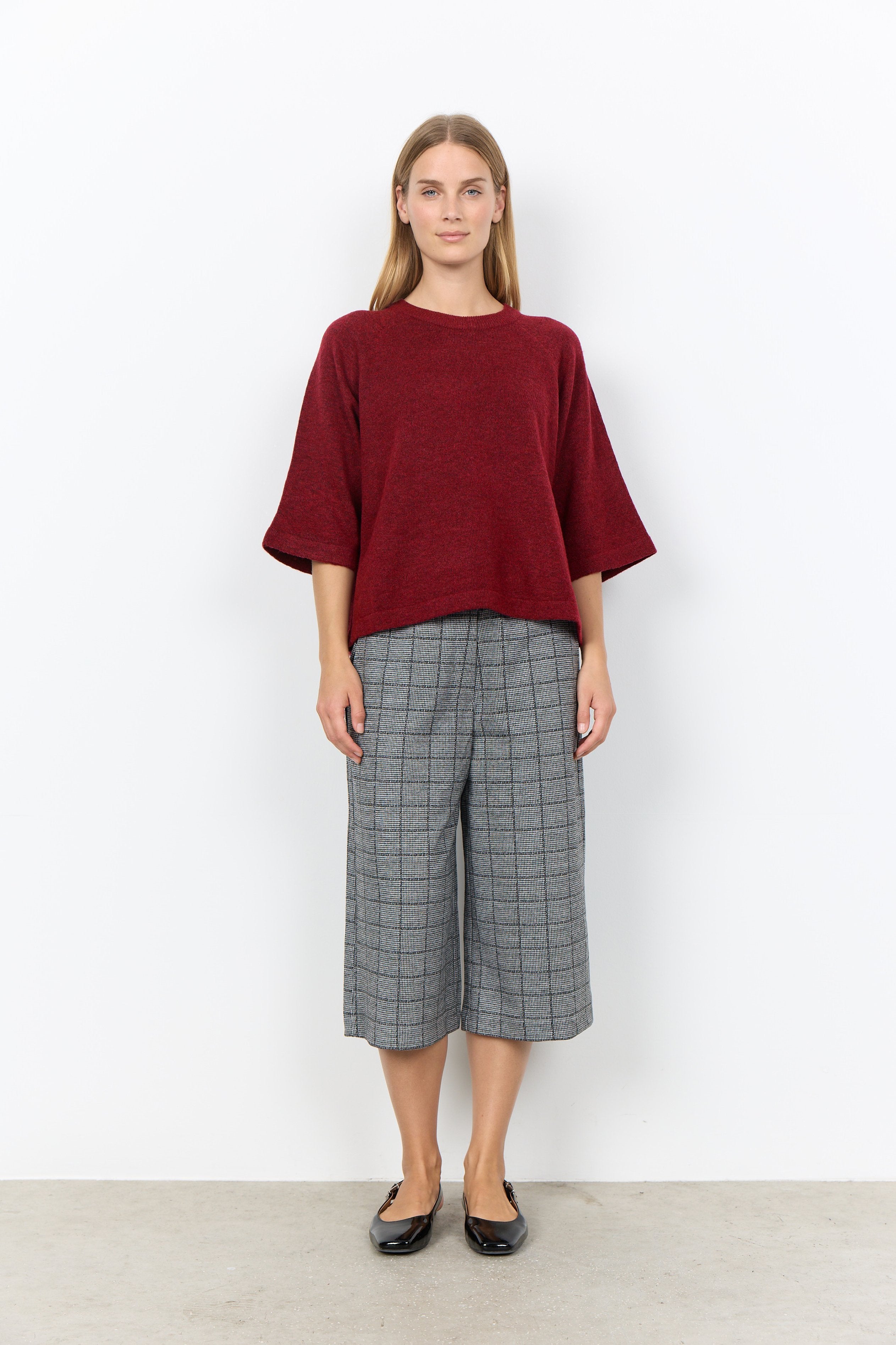 Soya Concept Orlean 3/4 Sleeve Jumper - Madder Brown Melange