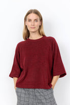 Soya Concept Orlean 3/4 Sleeve Jumper - Madder Brown Melange