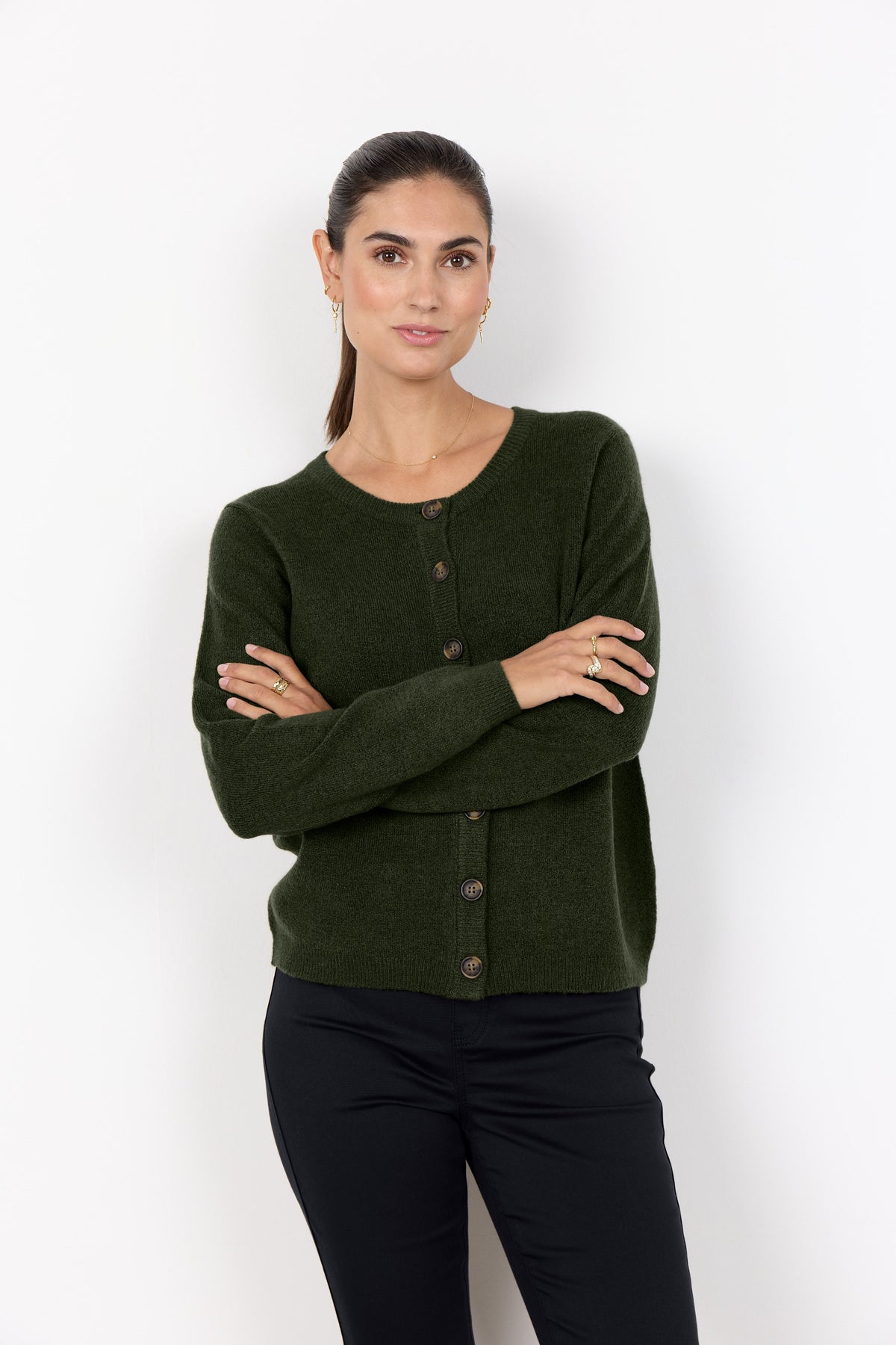 Soya Concept Orlean Cardigan - Forest Night Melange