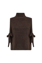 Soya Concept Orlean Side-Tie Knitted Tabard - Chocolate Plum Melange