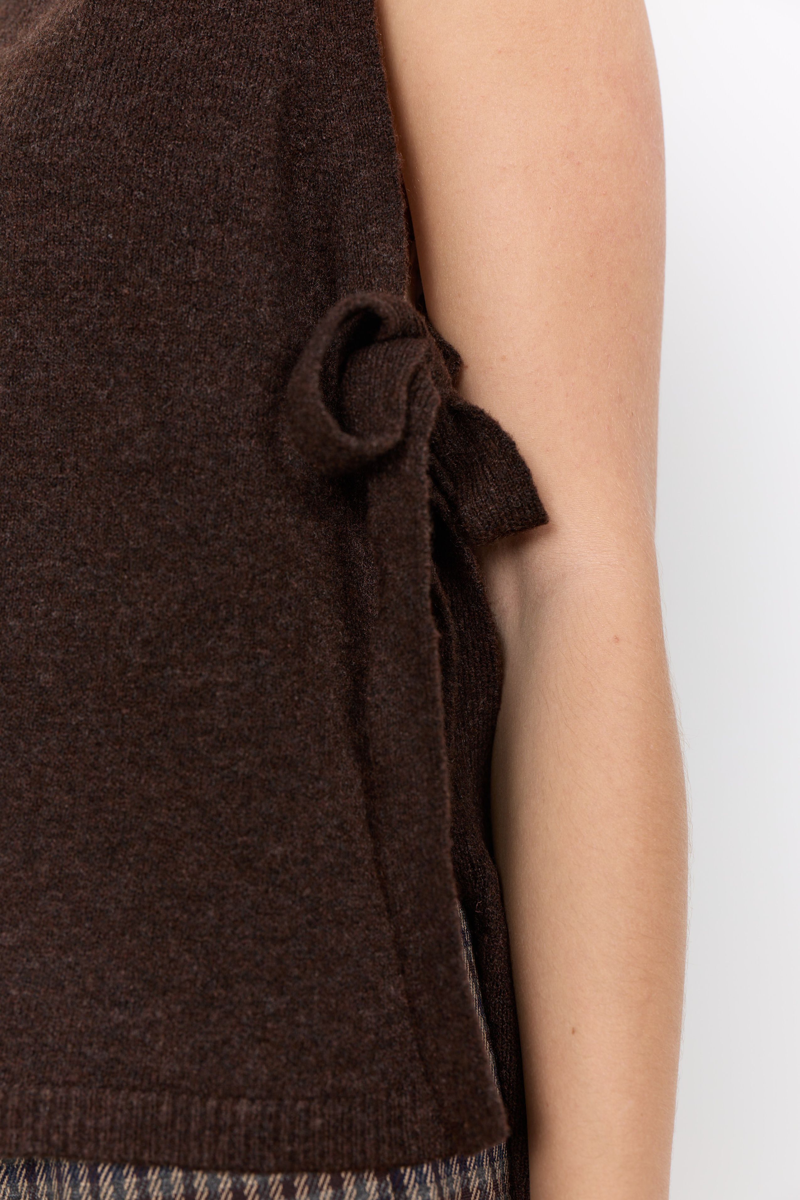 Soya Concept Orlean Side-Tie Knitted Tabard - Chocolate Plum Melange