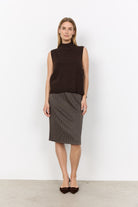 Soya Concept Orlean Side-Tie Knitted Tabard - Chocolate Plum Melange