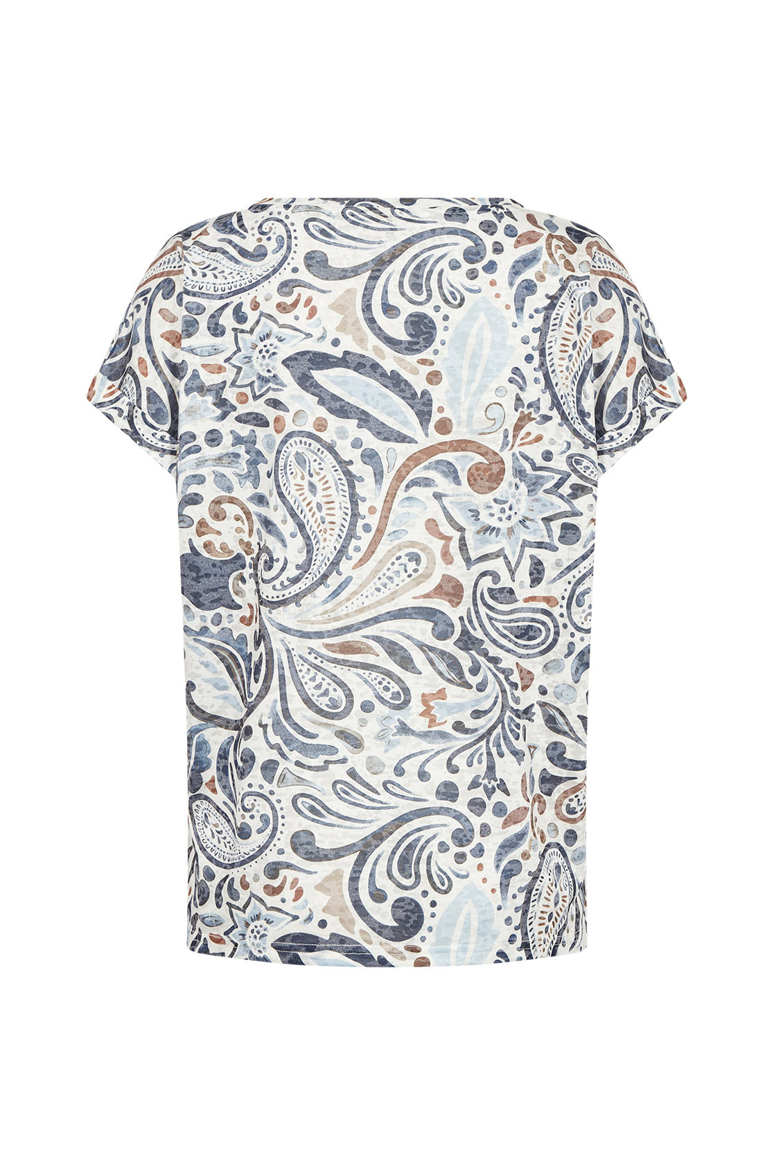 Soya Concept Panike Paisley T-Shirt - Navy Combi