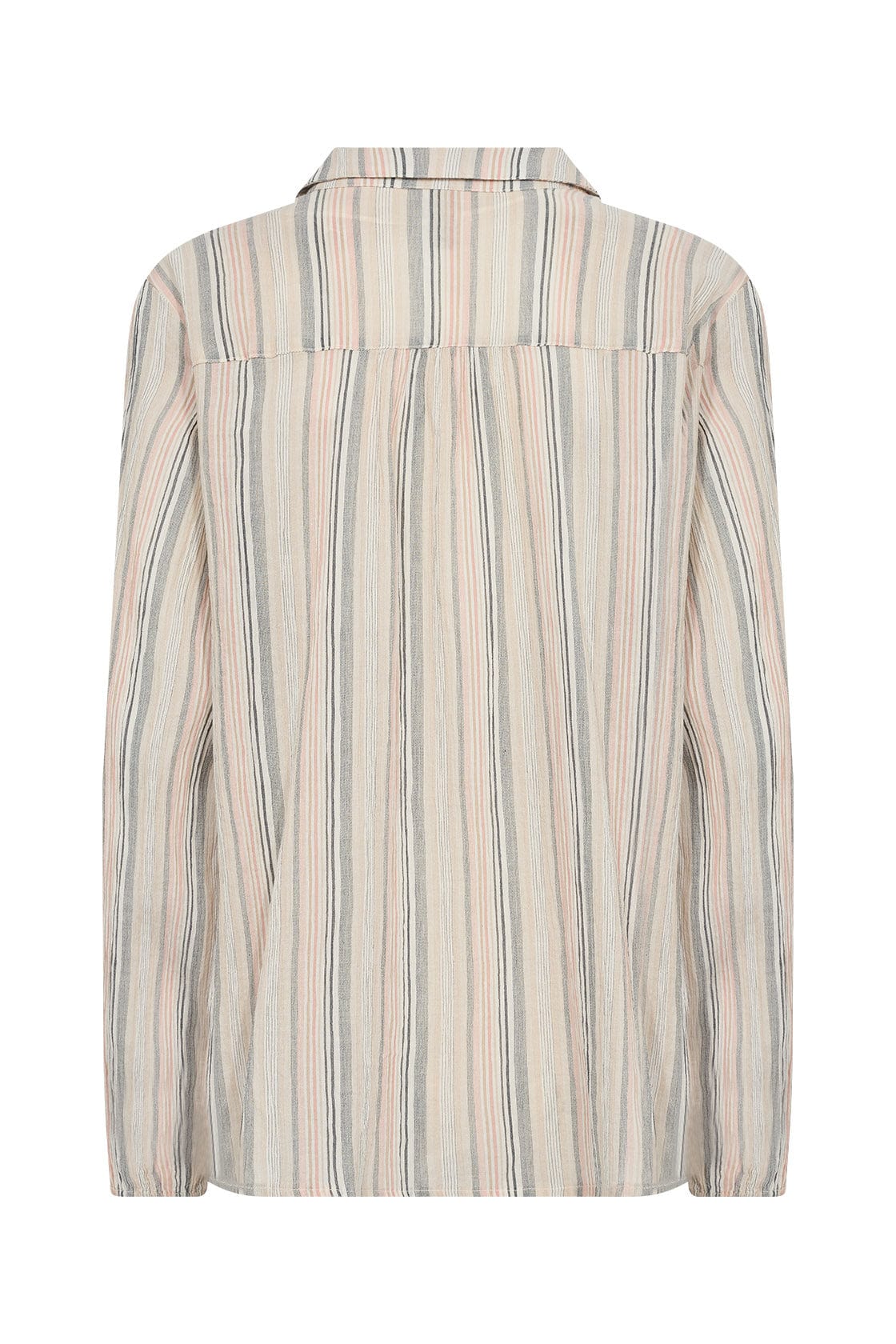Soya Concept Patti Stripe Organic Cotton Blouse - Peach Pink Combi