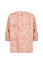 Soya Concept Peggy Printed Organic Cotton Blouse - Peach Pink Combi