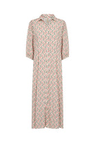 Soya Concept Penny Geo Print Midi Dress - Peach Pink Combi