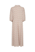 Soya Concept Penny Geo Print Midi Dress - Peach Pink Combi