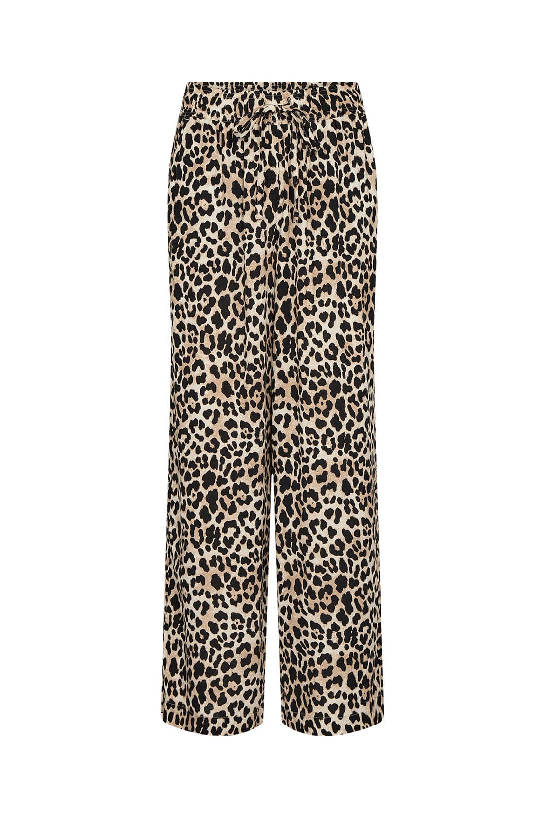 Soya Concept Pietta Leopard Print Elastic Waist Trousers - Sand Combi