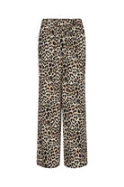 Soya Concept Pietta Leopard Print Elastic Waist Trousers - Sand Combi