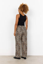 Soya Concept Pietta Leopard Print Elastic Waist Trousers - Sand Combi