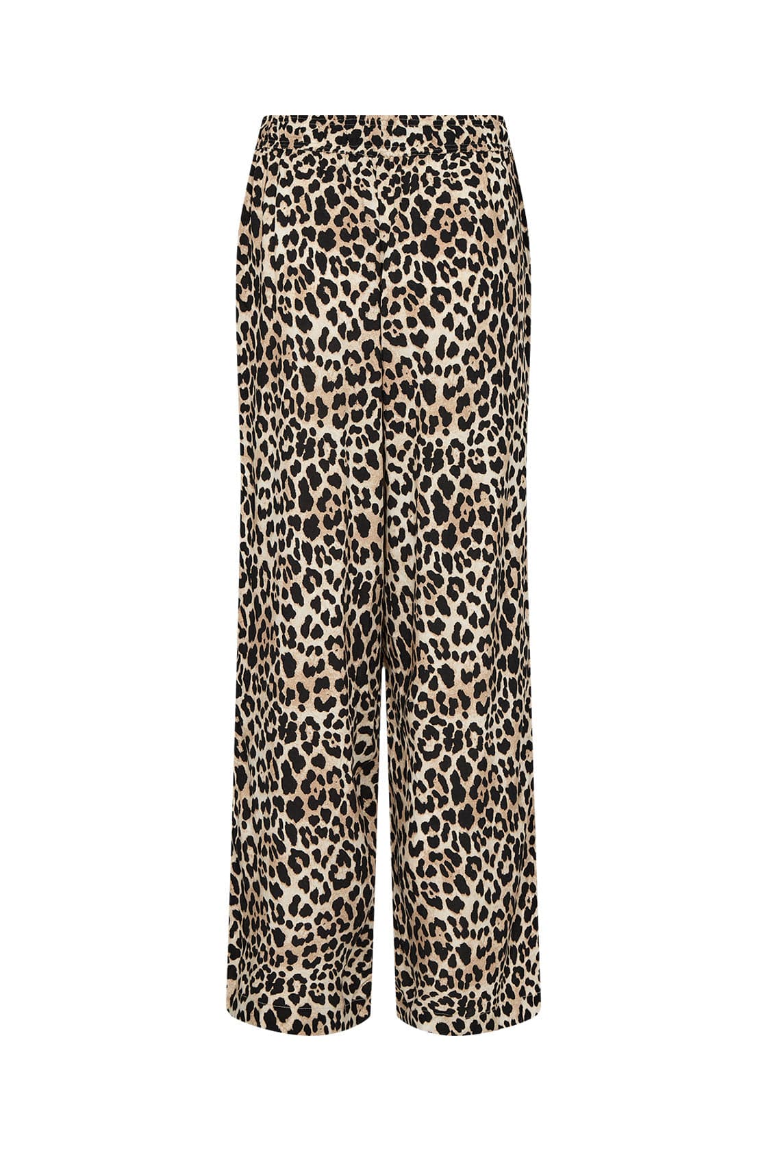 Soya Concept Pietta Leopard Print Elastic Waist Trousers - Sand Combi