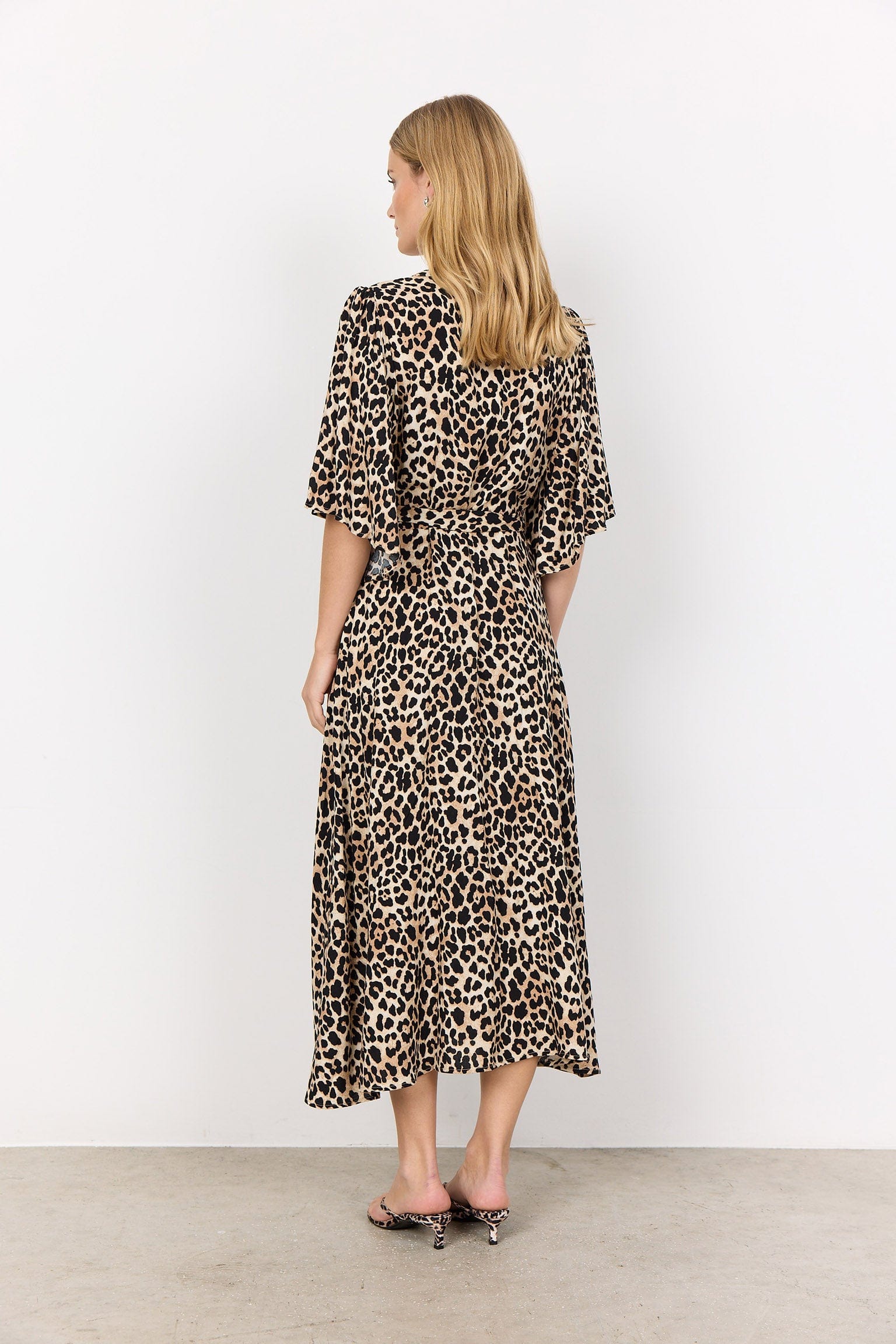 Soya Concept Pietta Leopard Print Midi Dress - Sand Combi