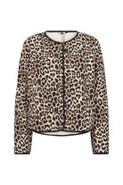 Soya Concept Pietta Leopard Print Quilted Jacket - Sand Combi