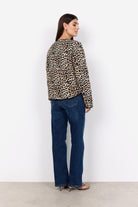 Soya Concept Pietta Leopard Print Quilted Jacket - Sand Combi