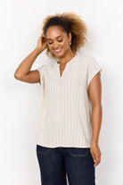 Soya Concept Poula Stripe Top - Cream Combi