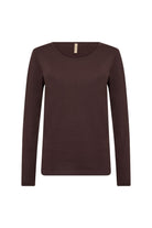 Soya Concept Pylle Plain Long Sleeve Top - Chocolate Plum