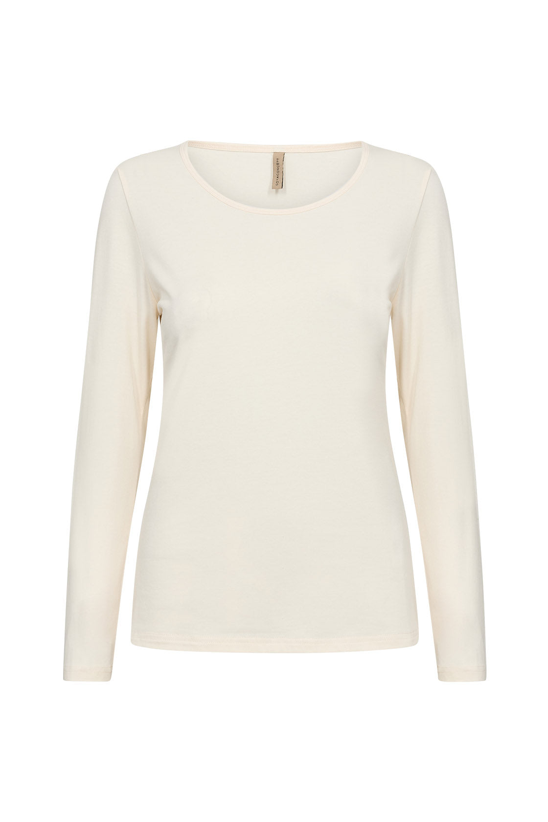 Soya Concept Pylle Plain Long Sleeve Top - Cream