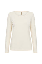 Soya Concept Pylle Plain Long Sleeve Top - Cream