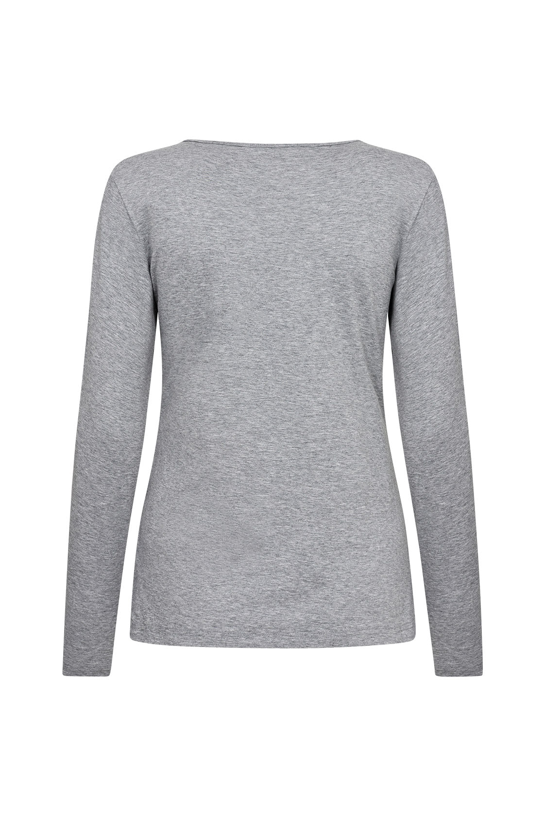 Soya Concept Pylle Plain Long Sleeve Top - Mid Grey Melange