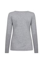 Soya Concept Pylle Plain Long Sleeve Top - Mid Grey Melange