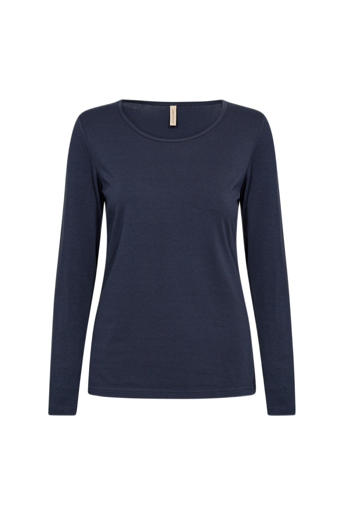 Soya Concept Pylle Plain Long Sleeve Top - Navy