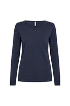 Soya Concept Pylle Plain Long Sleeve Top - Navy