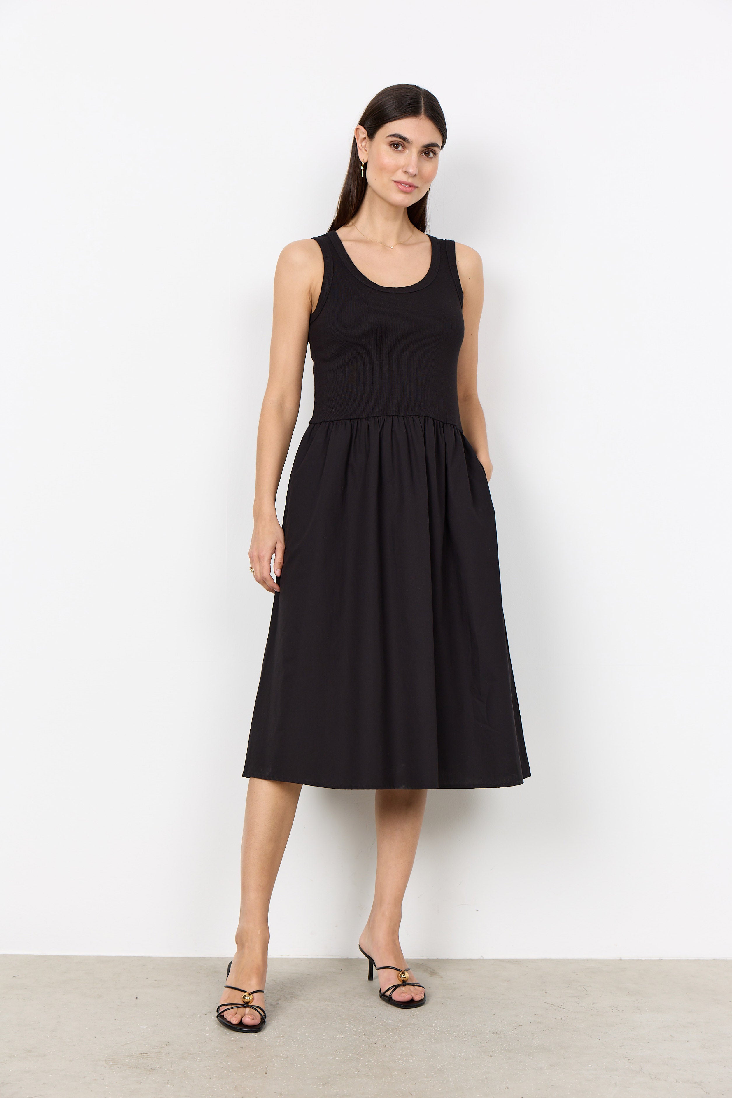 Soya Concept Rachelle Sleeveless Cotton Dress - Black