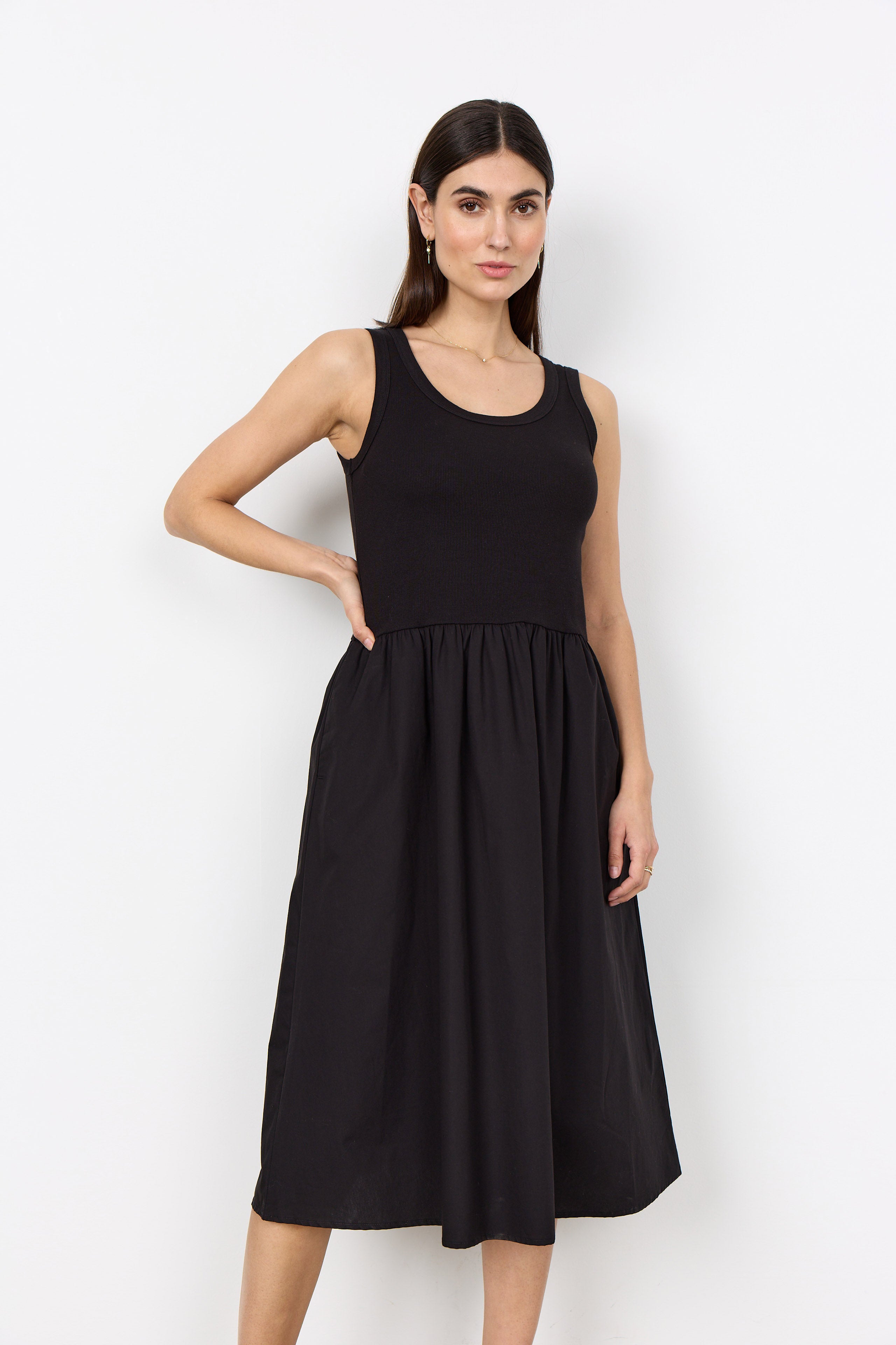 Soya Concept Rachelle Sleeveless Cotton Dress - Black