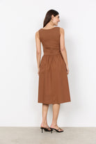 Soya Concept Rachelle Sleeveless Cotton Dress - Toffee