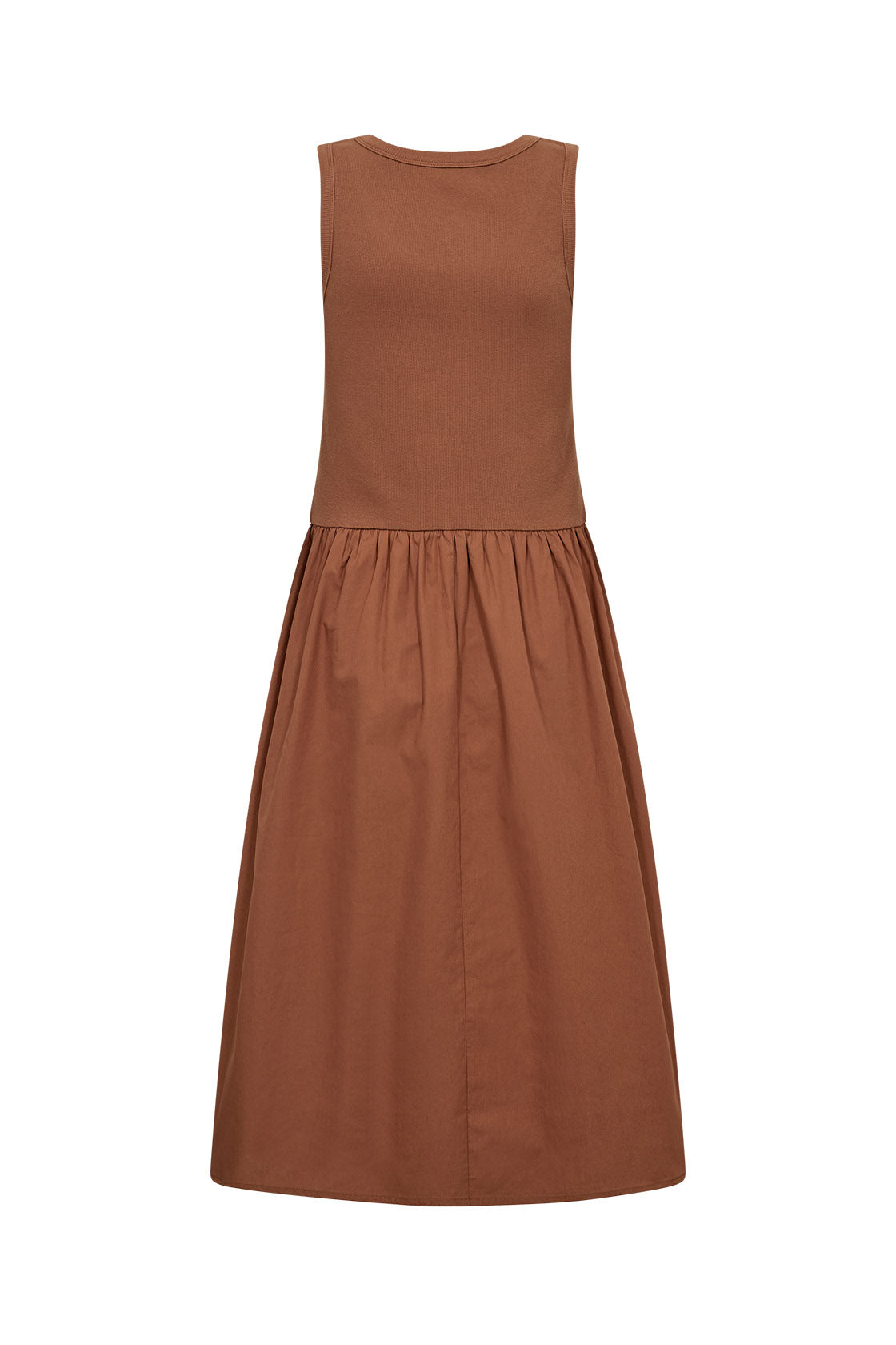 Soya Concept Rachelle Sleeveless Cotton Dress - Toffee