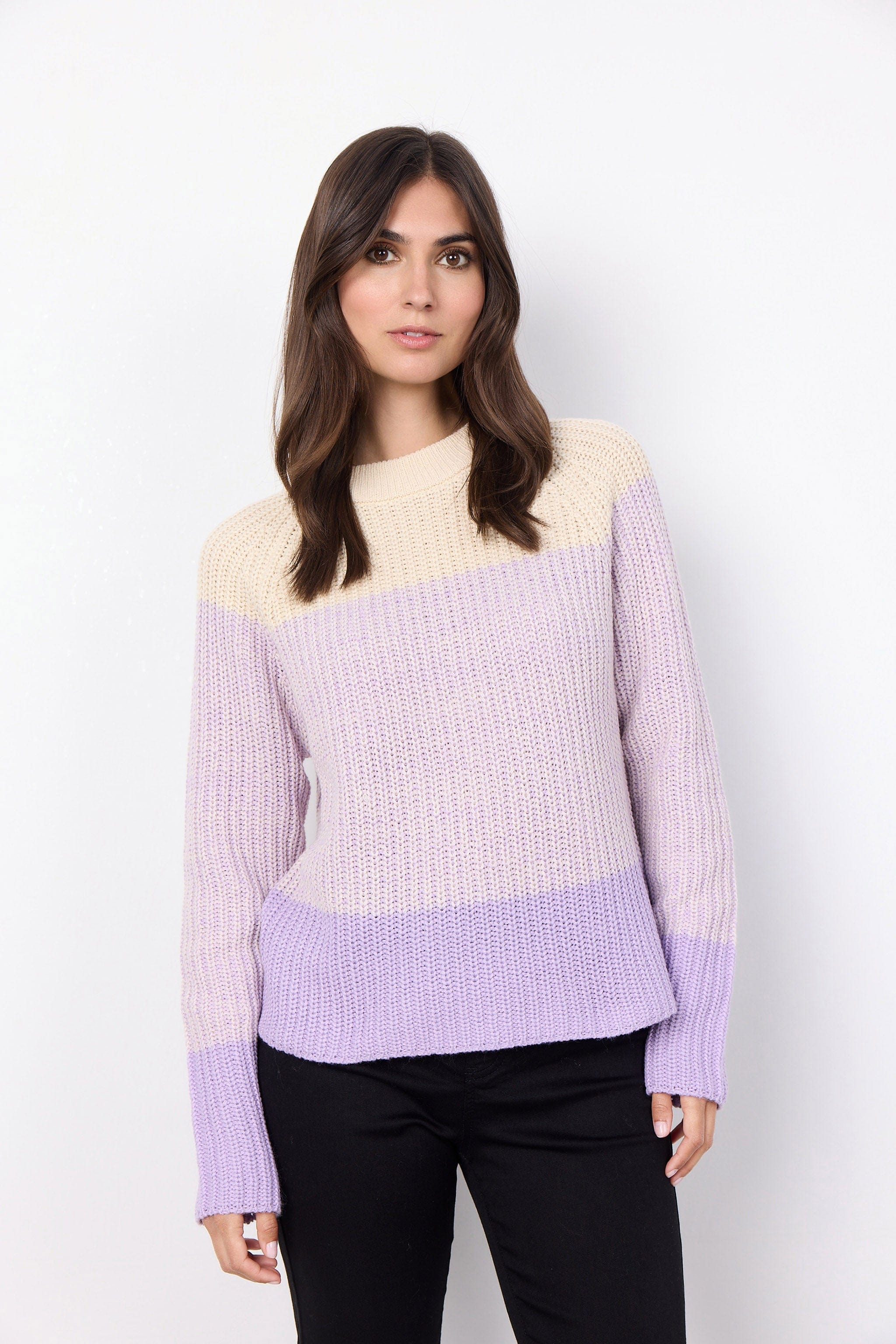 Soya Concept Remone Stripe Jumper - Lilac Breeze Combi