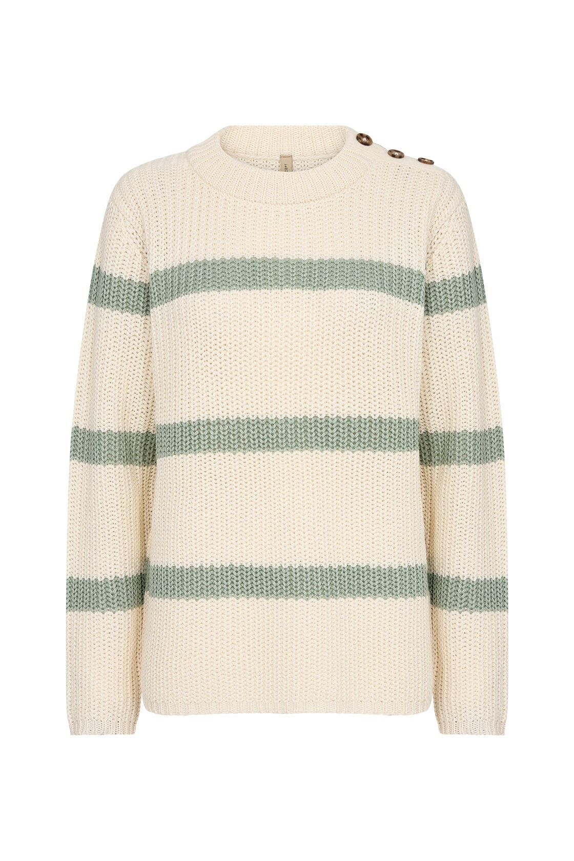 Soya Concept Remone Stripe Jumper - Mineral Green Combi