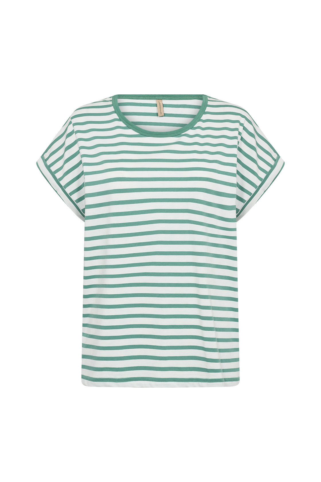 Soya Concept Rina Stripe Organic Cotton T-Shirt - Frosty Spruce Combi