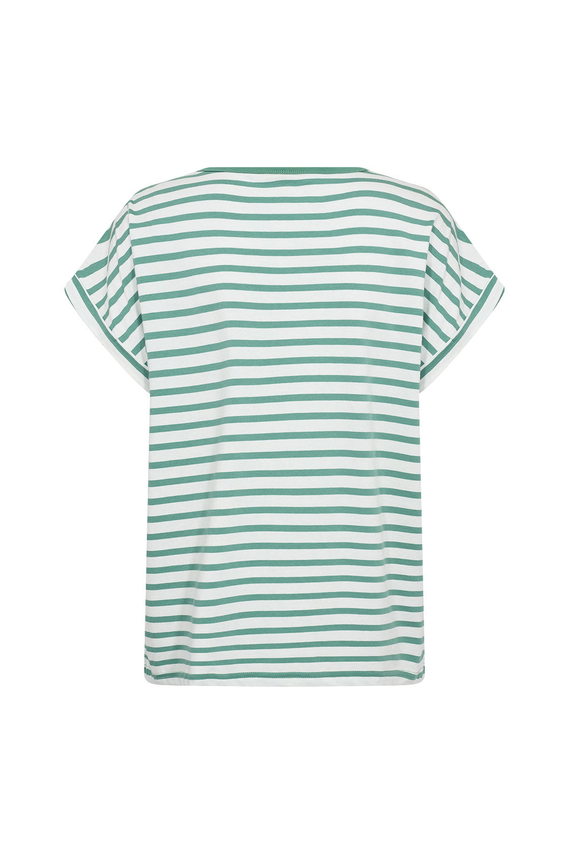 Soya Concept Rina Stripe Organic Cotton T-Shirt - Frosty Spruce Combi
