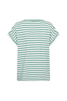 Soya Concept Rina Stripe Organic Cotton T-Shirt - Frosty Spruce Combi