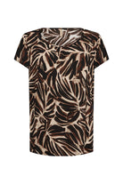 Soya Concept Roksana Leaf Print Blouse - Hot Fudge Combi