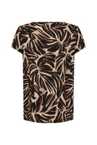 Soya Concept Roksana Leaf Print Blouse - Hot Fudge Combi