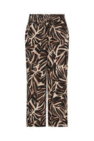 Soya Concept Roksana Leaf Print Cropped Trousers - Hot Fudge Combi